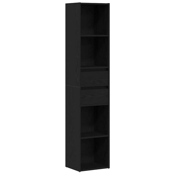 Bücherregal Schwarz Eichen-Optik
