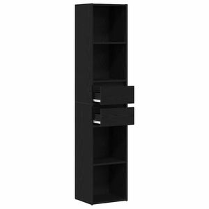 Bücherregal Schwarz Eichen-Optik