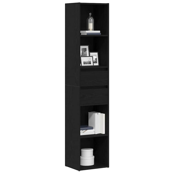 Bücherregal Schwarz Eichen-Optik