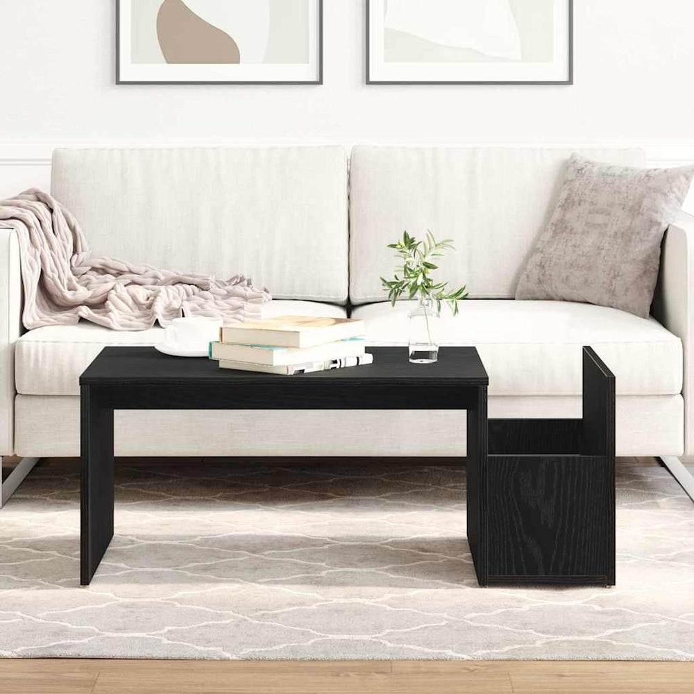 Couchtisch Schwarz Eichenoptik 90x45 cm