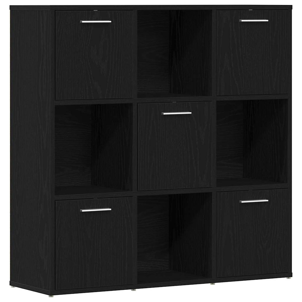 Bücherschrank Schwarz Eichen-Optik 90x90 cm