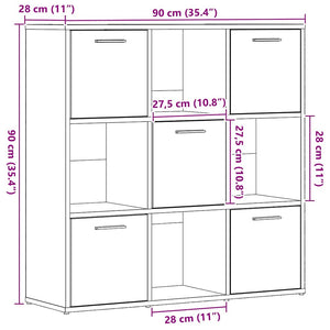 vidaXL Bibliothèque Chêne Noir 90x28x90 cm Bois d'ingénierie