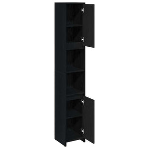 Schwarzer Badezimmerschrank Eichen-Optik