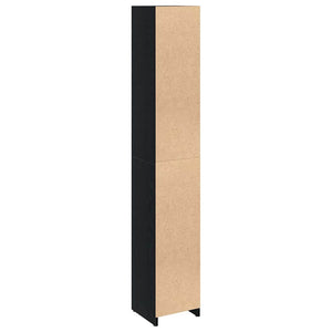 Schwarzer Badezimmerschrank Eichen-Optik
