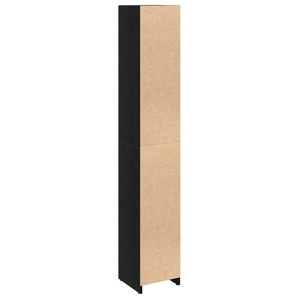 Schwarzer Badezimmerschrank Eichen-Optik