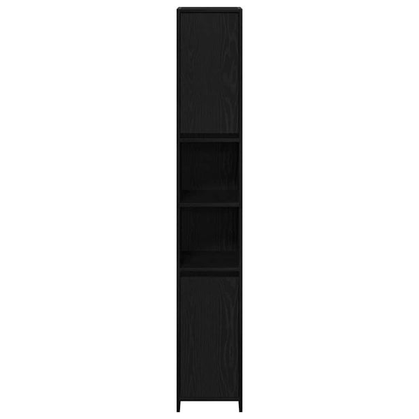Schwarzer Badezimmerschrank Eichen-Optik