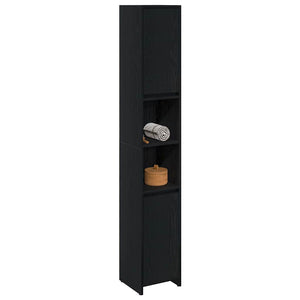 Schwarzer Badezimmerschrank Eichen-Optik