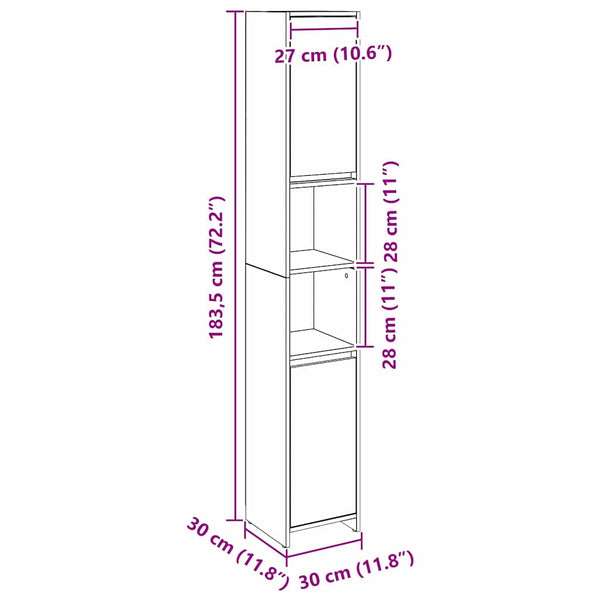 Schwarzer Badezimmerschrank Eichen-Optik