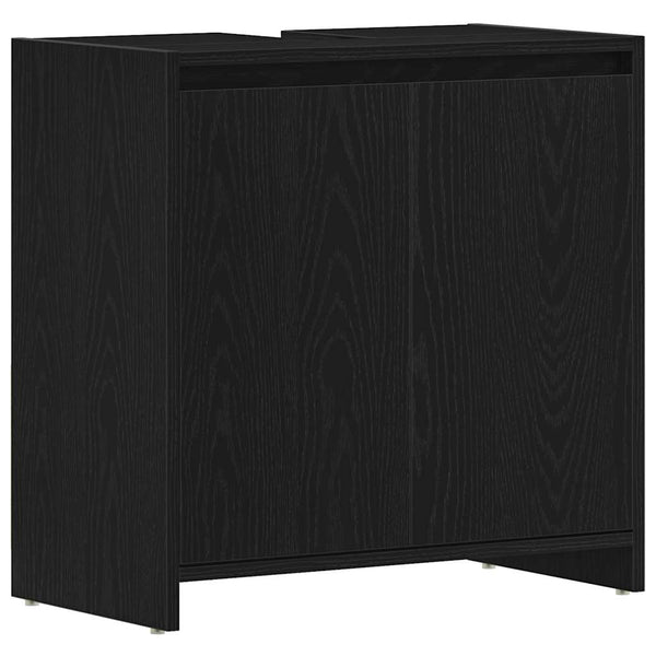 Badschrank Schwarz Eichen-Optik 60 cm