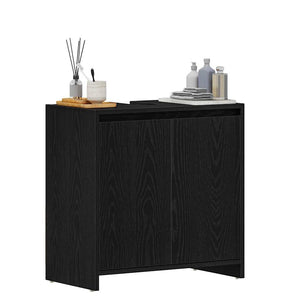 Badschrank Schwarz Eichen-Optik 60 cm