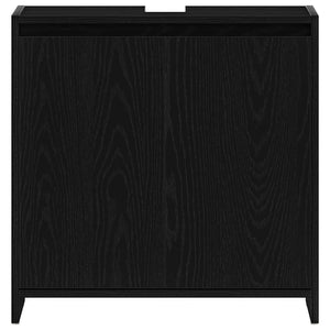 Badschrank Schwarz Eichen-Optik 60 cm
