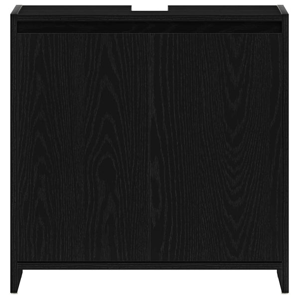 Badschrank Schwarz Eichen-Optik 60 cm