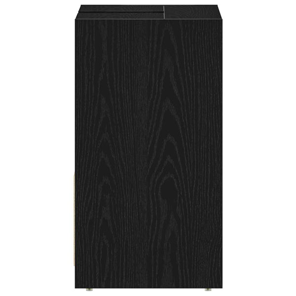 Badschrank Schwarz Eichen-Optik 60 cm