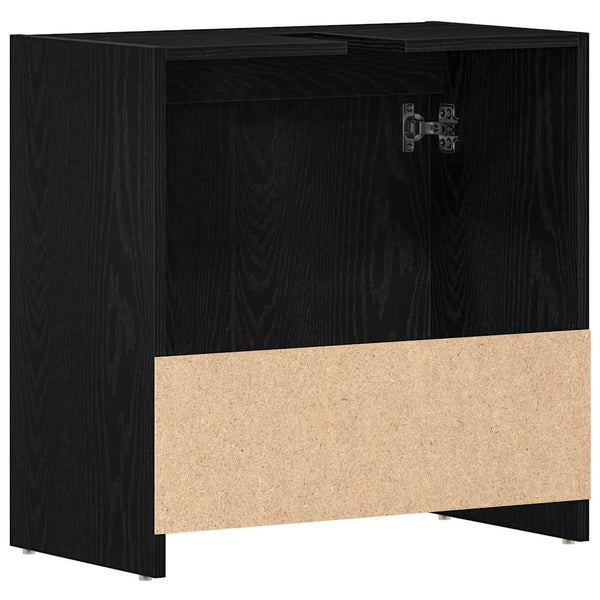 Badschrank Schwarz Eichen-Optik 60 cm