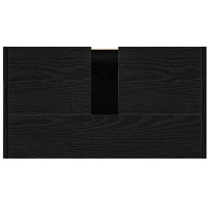 Badschrank Schwarz Eichen-Optik 60 cm