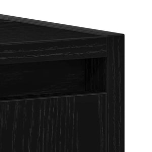 Badschrank Schwarz Eichen-Optik 60 cm