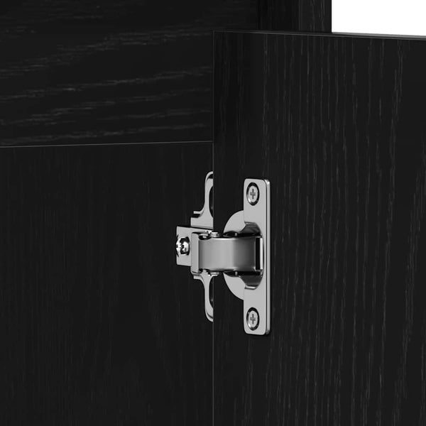 Badschrank Schwarz Eichen-Optik 60 cm