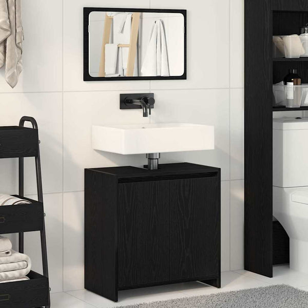 Badezimmerschrank Schwarz Eiche 60x60 cm