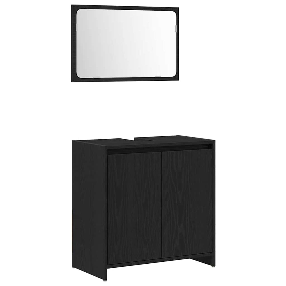 Badezimmerschrank Schwarz Eiche 60x60 cm