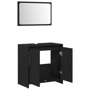 Badezimmerschrank Schwarz Eiche 60x60 cm