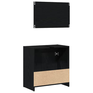 Badezimmerschrank Schwarz Eiche 60x60 cm