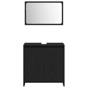 Badezimmerschrank Schwarz Eiche 60x60 cm