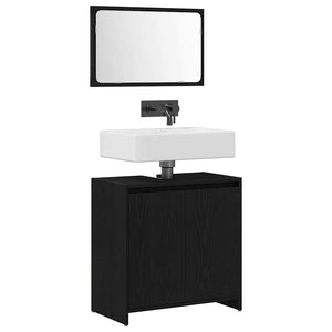 Badezimmerschrank Schwarz Eiche 60x60 cm