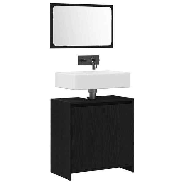 Badezimmerschrank Schwarz Eiche 60x60 cm