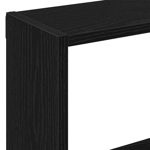 Wandregal Schwarz Eichenoptik 90 cm