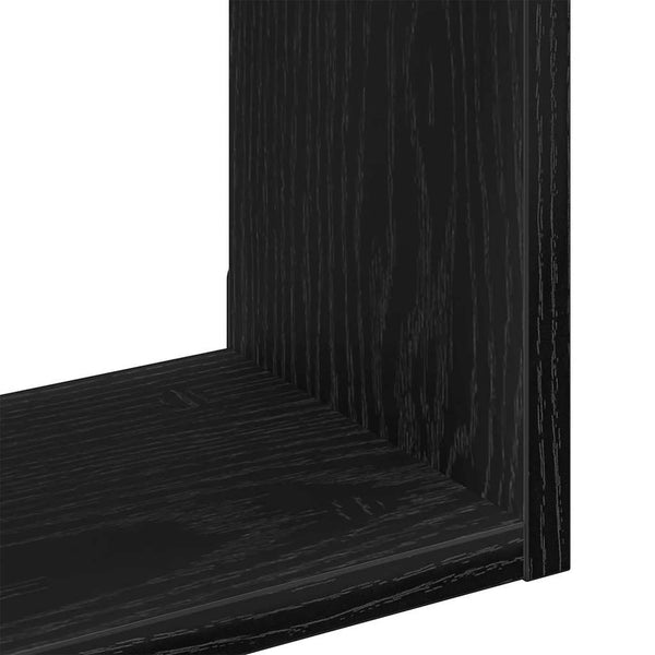 Wandregal Schwarz Eichenoptik 90 cm