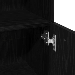Badezimmerschrank Schwarz Eichenoptik 30x30x95cm