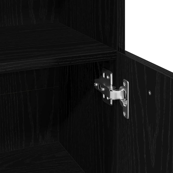 Badezimmerschrank Schwarz Eichenoptik 30x30x95cm