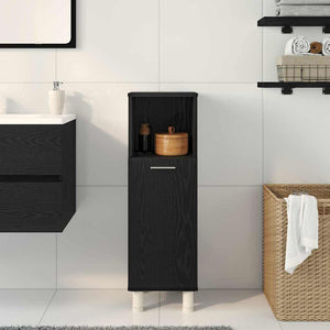 Badezimmerschrank Schwarz Eichenoptik 30x30x95cm