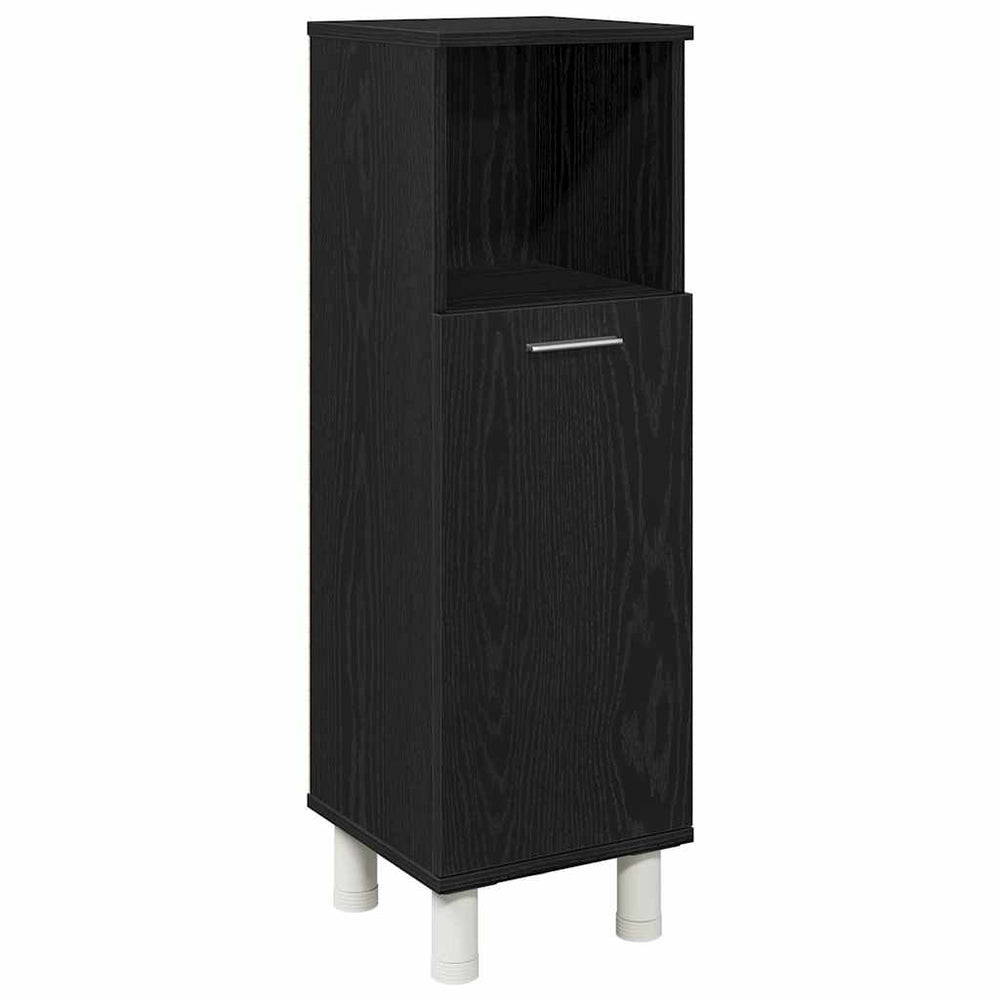 Badezimmerschrank Schwarz Eichenoptik 30x30x95cm