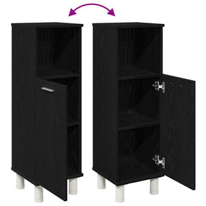 Badezimmerschrank Schwarz Eichenoptik 30x30x95cm