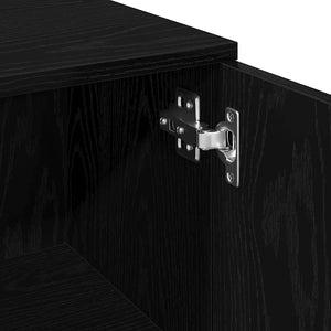 Badezimmerschrank Schwarz Eichen-Optik 30x30x179 cm