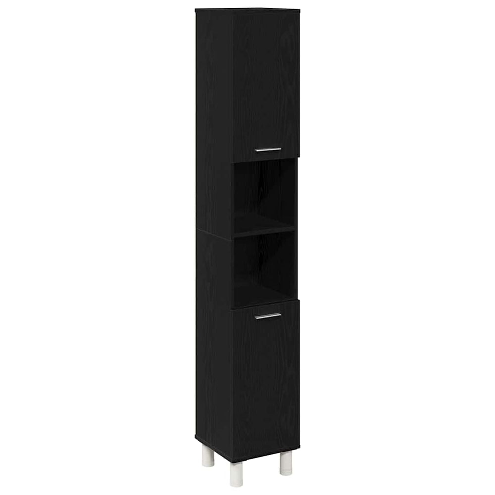 Badezimmerschrank Schwarz Eichen-Optik 30x30x179 cm