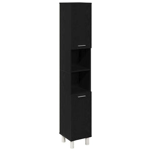 Badezimmerschrank Schwarz Eichen-Optik 30x30x179 cm