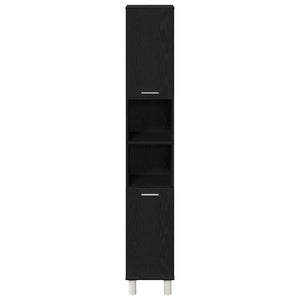 Badezimmerschrank Schwarz Eichen-Optik 30x30x179 cm