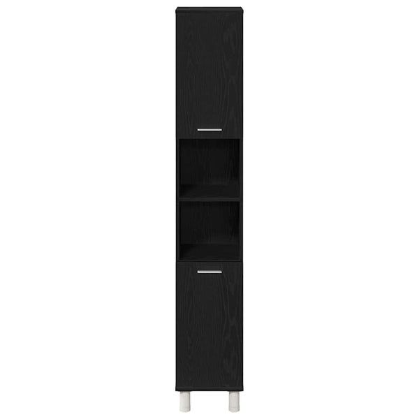Badezimmerschrank Schwarz Eichen-Optik 30x30x179 cm