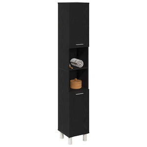 Badezimmerschrank Schwarz Eichen-Optik 30x30x179 cm