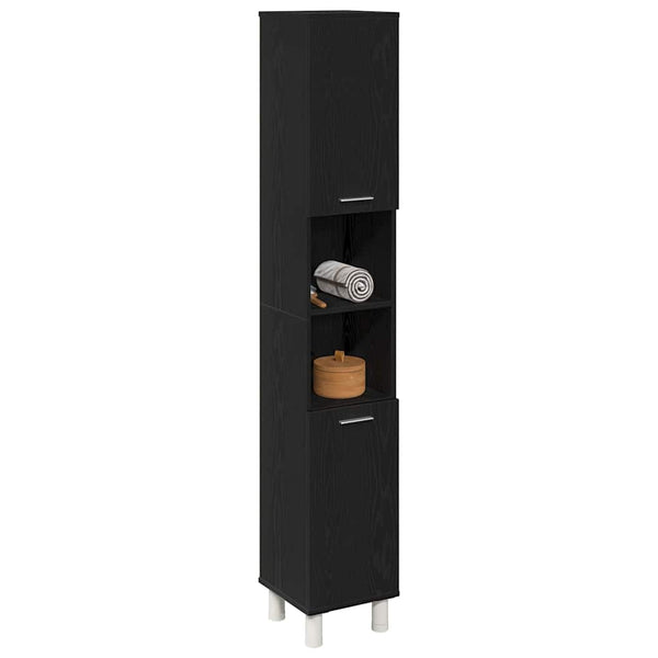 Badezimmerschrank Schwarz Eichen-Optik 30x30x179 cm