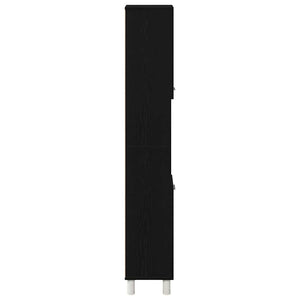 Badezimmerschrank Schwarz Eichen-Optik 30x30x179 cm