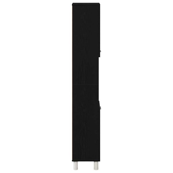 Badezimmerschrank Schwarz Eichen-Optik 30x30x179 cm