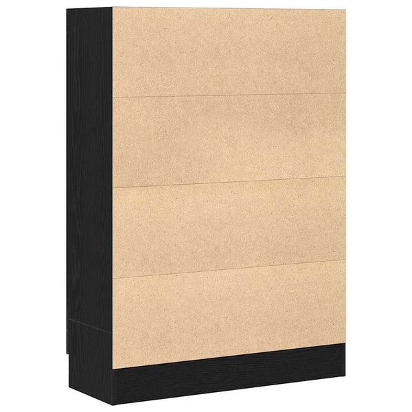 Bücherregal Schwarz Eichen-Optik 115 cm