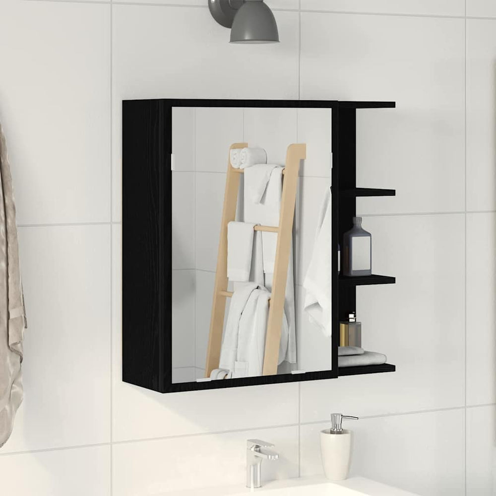 Badezimmerspiegelschrank Schwarz Eichenoptik
