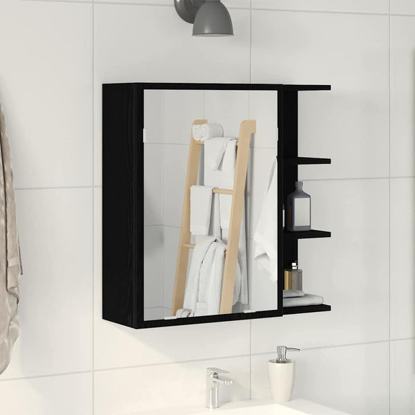 Badezimmerspiegelschrank Schwarz Eichenoptik