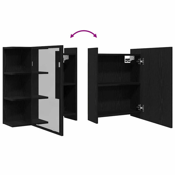 Badezimmerspiegelschrank Schwarz Eichenoptik