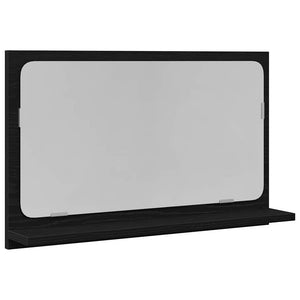 Spiegelablage mit Regal, Schwarz Eiche, 60cm