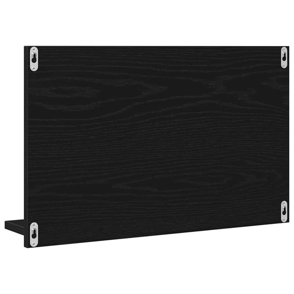 Spiegelablage mit Regal, Schwarz Eiche, 60cm